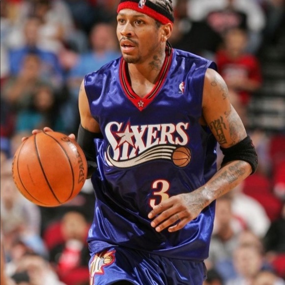 CHAMPION | ALLEN IVERSON #3 PHILADELPHIA SIXERS ALTERNATE JERSEY RARE - Picture 10 of 12